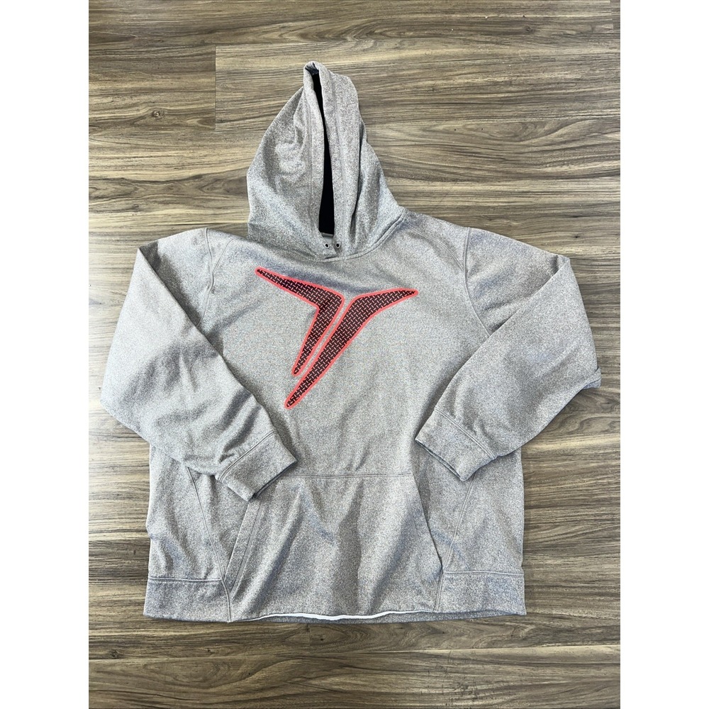OLD NAVY ACTIVE MENS GO-DRY HOODIE Sweatshirt Heather Gray Red Black Size XL